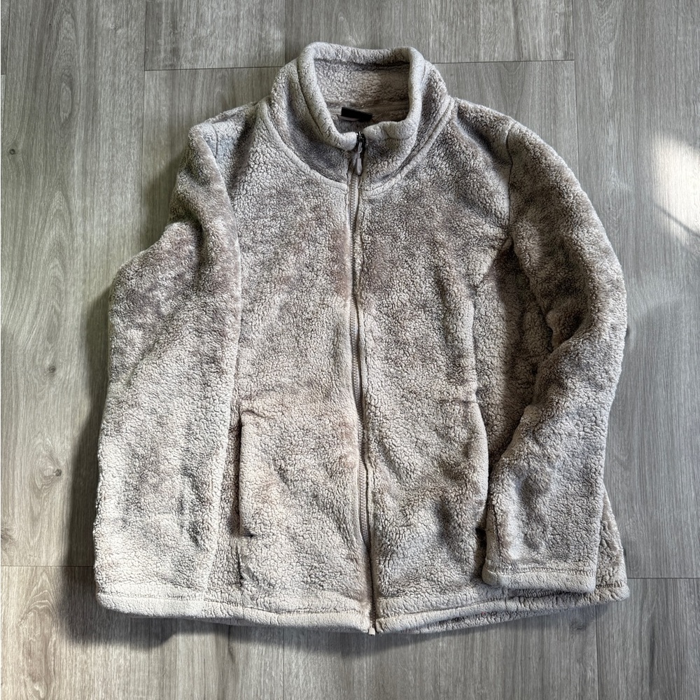 Women’s Sherpa fleece jacket - brown grayish - size XL - like new